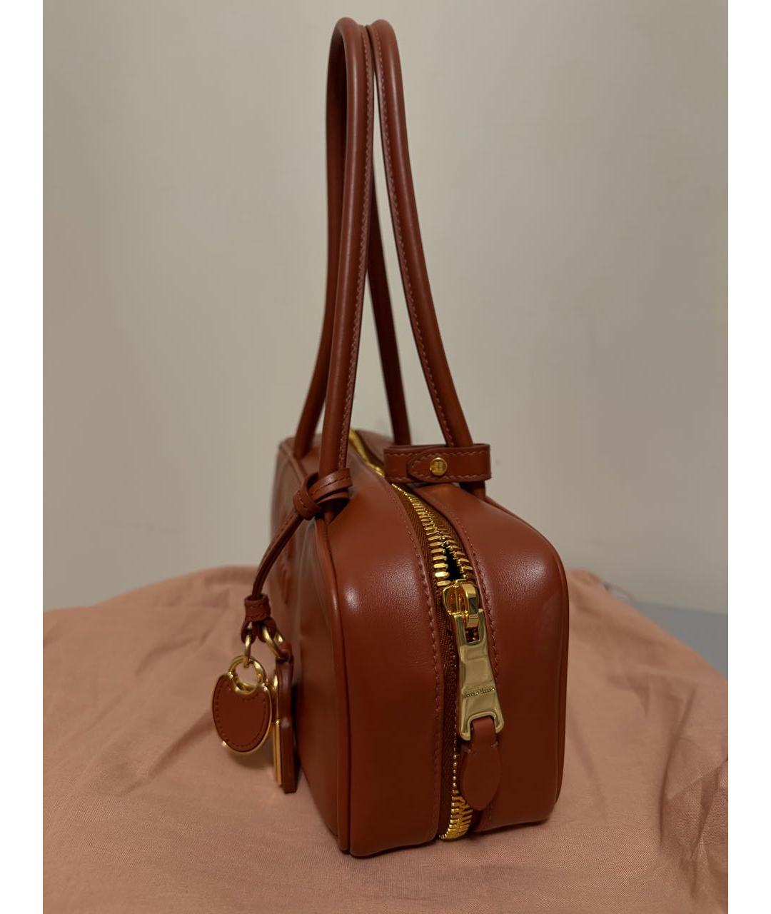 MIU MIU Коричневая кожаная сумка через плечо, фото 4