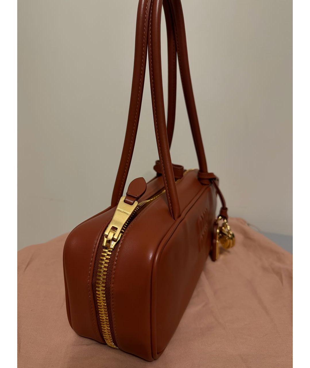 MIU MIU Коричневая кожаная сумка через плечо, фото 2