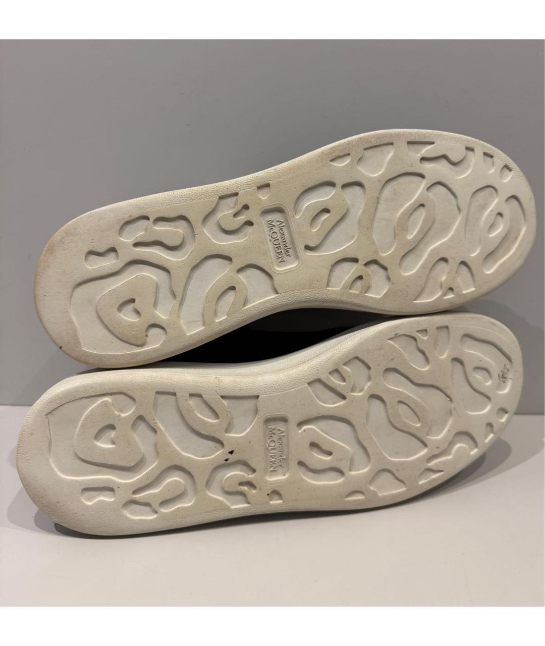 ALEXANDER MCQUEEN Черные кожаные низкие кроссовки / кеды, фото 5