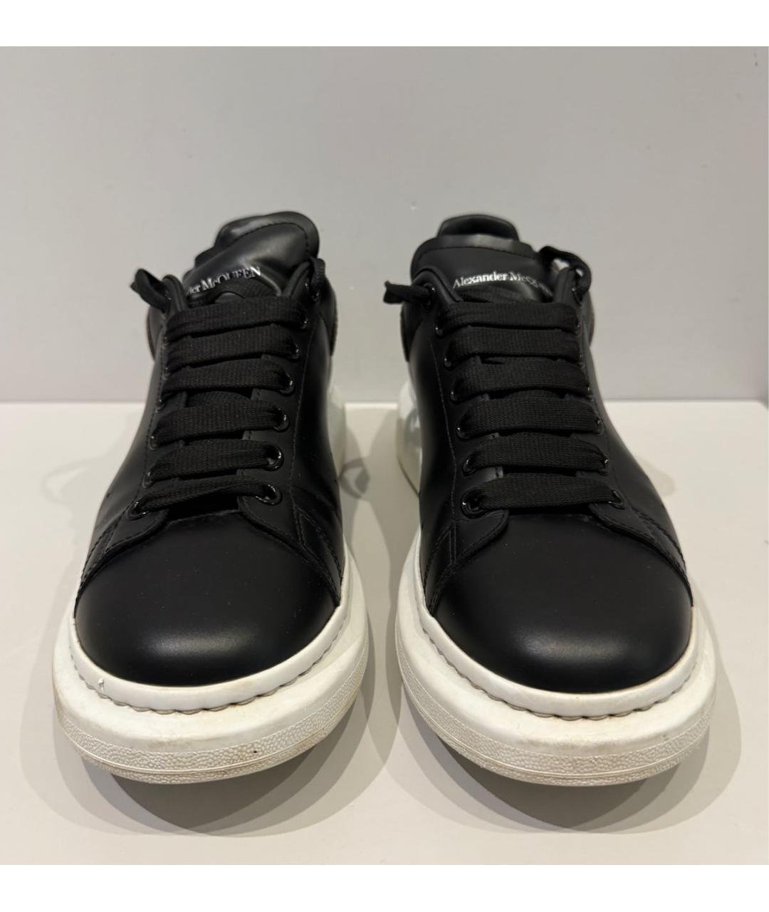 ALEXANDER MCQUEEN Черные кожаные низкие кроссовки / кеды, фото 2