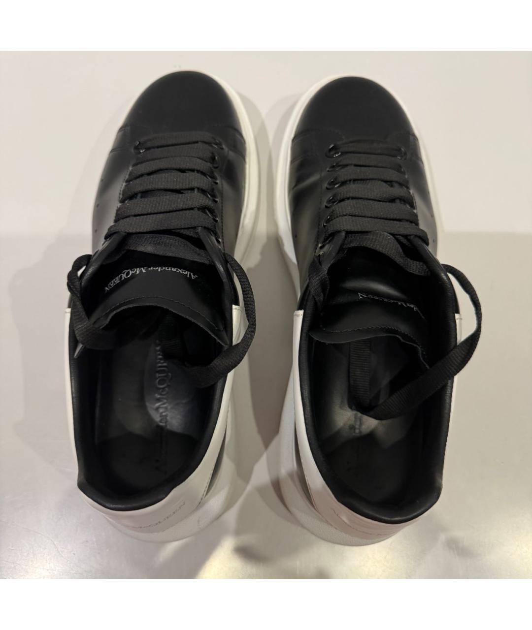 ALEXANDER MCQUEEN Черные кожаные низкие кроссовки / кеды, фото 3