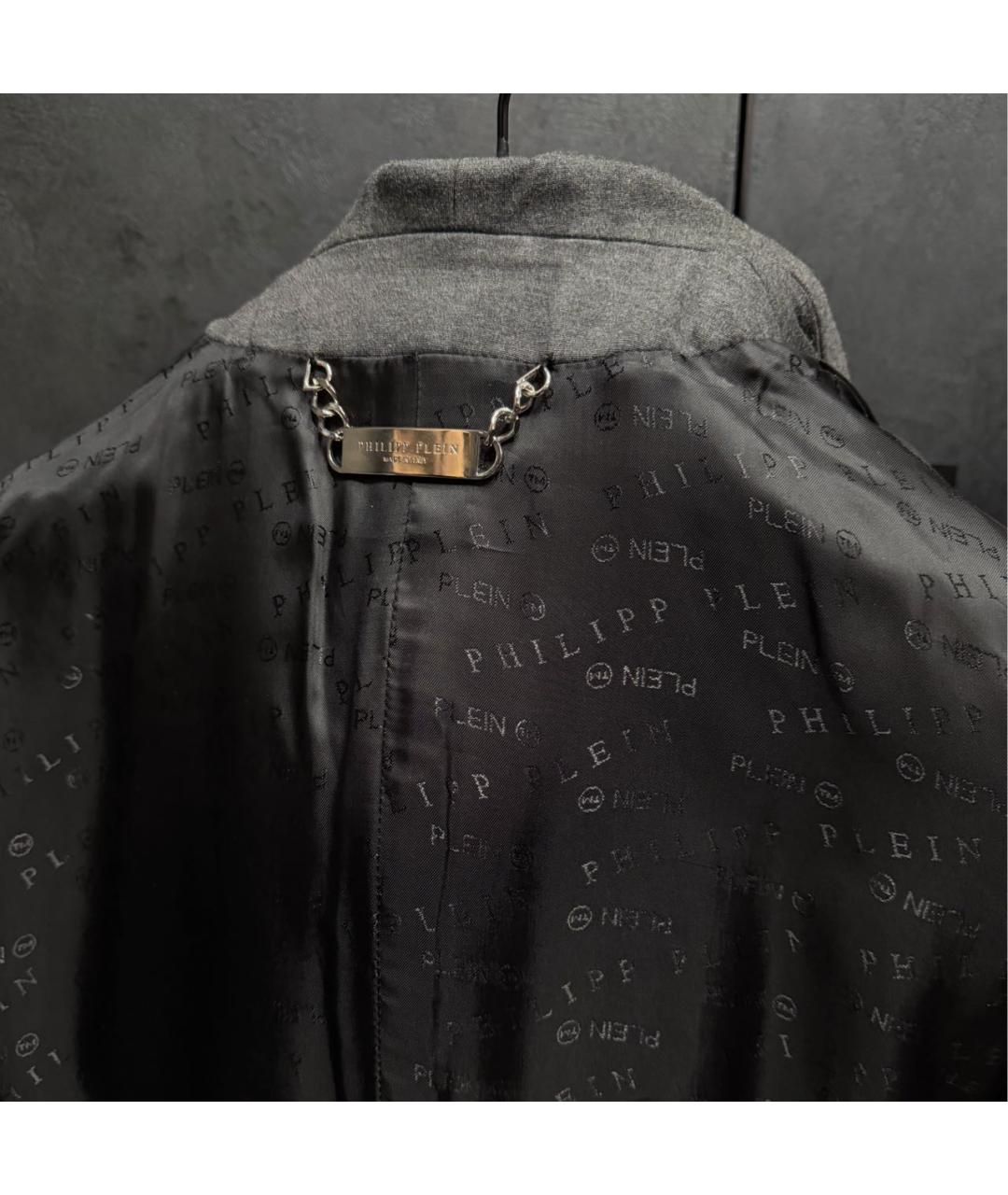 PHILIPP PLEIN Черный вискозный пиджак, фото 3