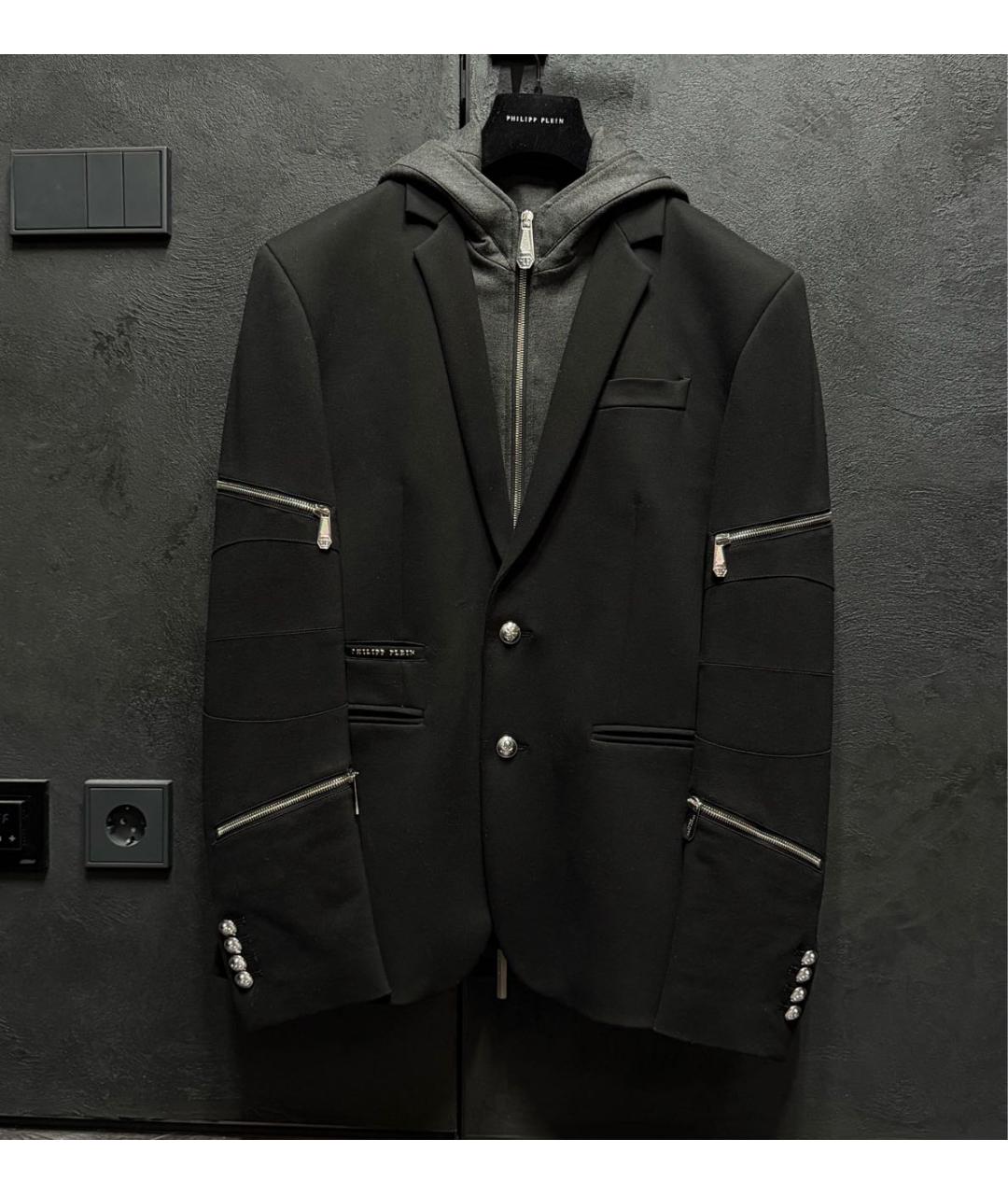 PHILIPP PLEIN Черный вискозный пиджак, фото 9