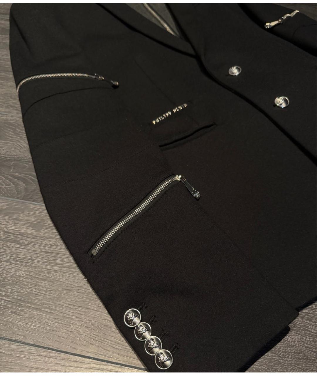 PHILIPP PLEIN Черный вискозный пиджак, фото 7