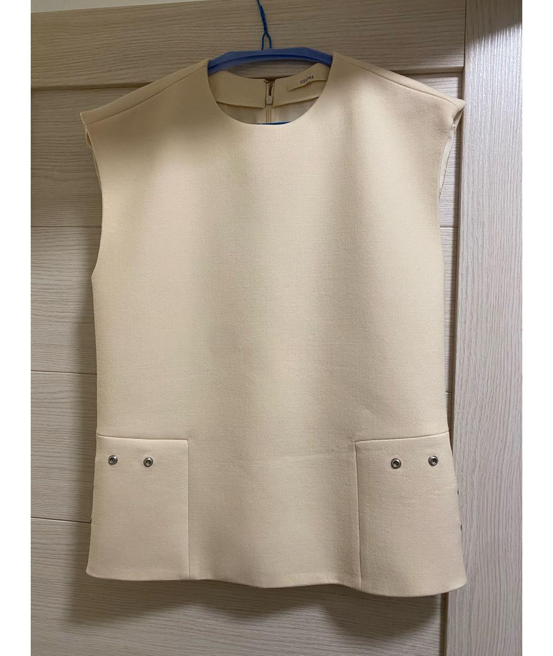 CELINE Бежевый шерстяной жилет, фото 9