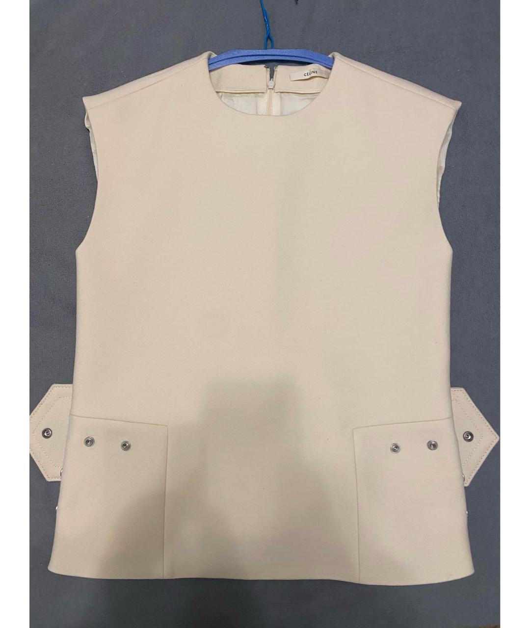 CELINE Бежевый шерстяной жилет, фото 4