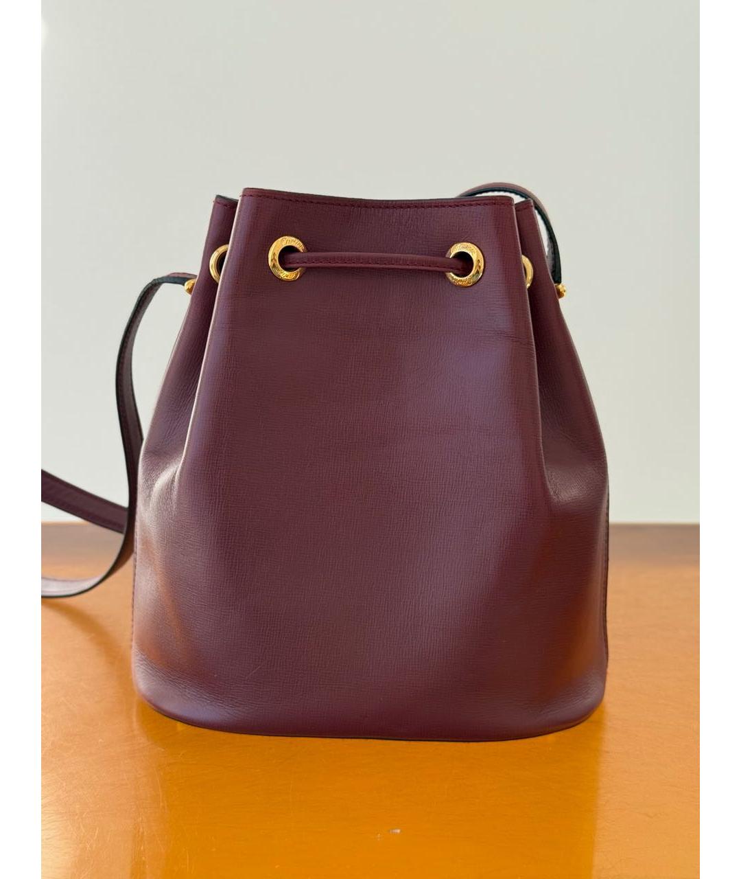 CARTIER Бордовая кожаная сумка через плечо, фото 3