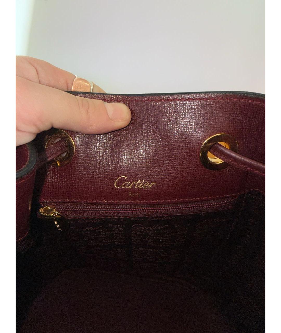CARTIER Бордовая кожаная сумка через плечо, фото 7