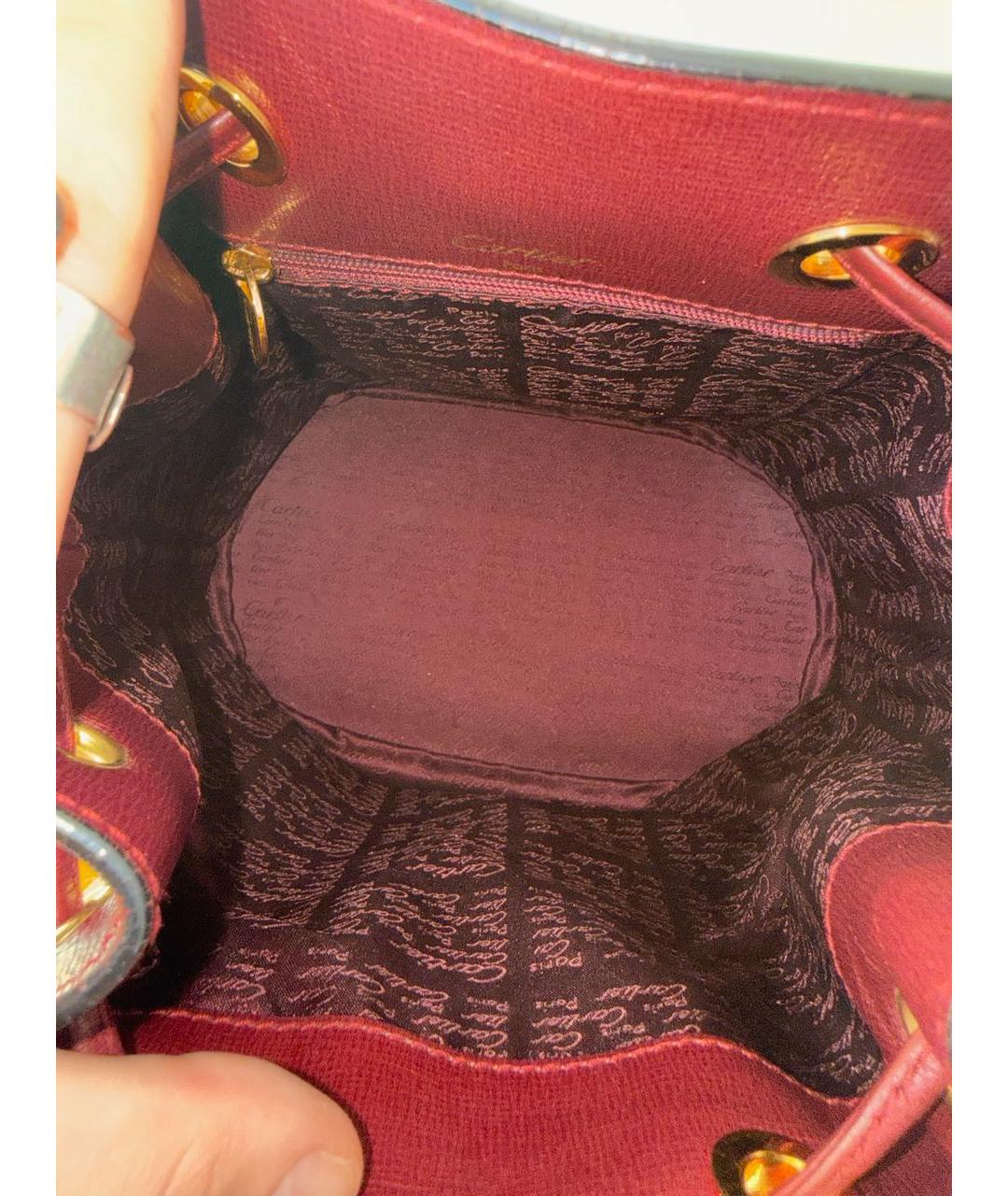 CARTIER Бордовая кожаная сумка через плечо, фото 6