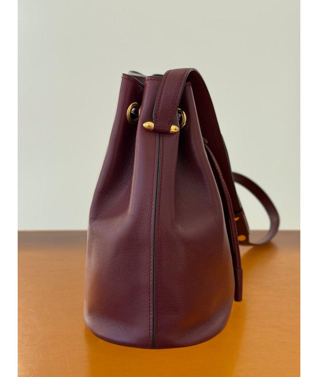 CARTIER Бордовая кожаная сумка через плечо, фото 4