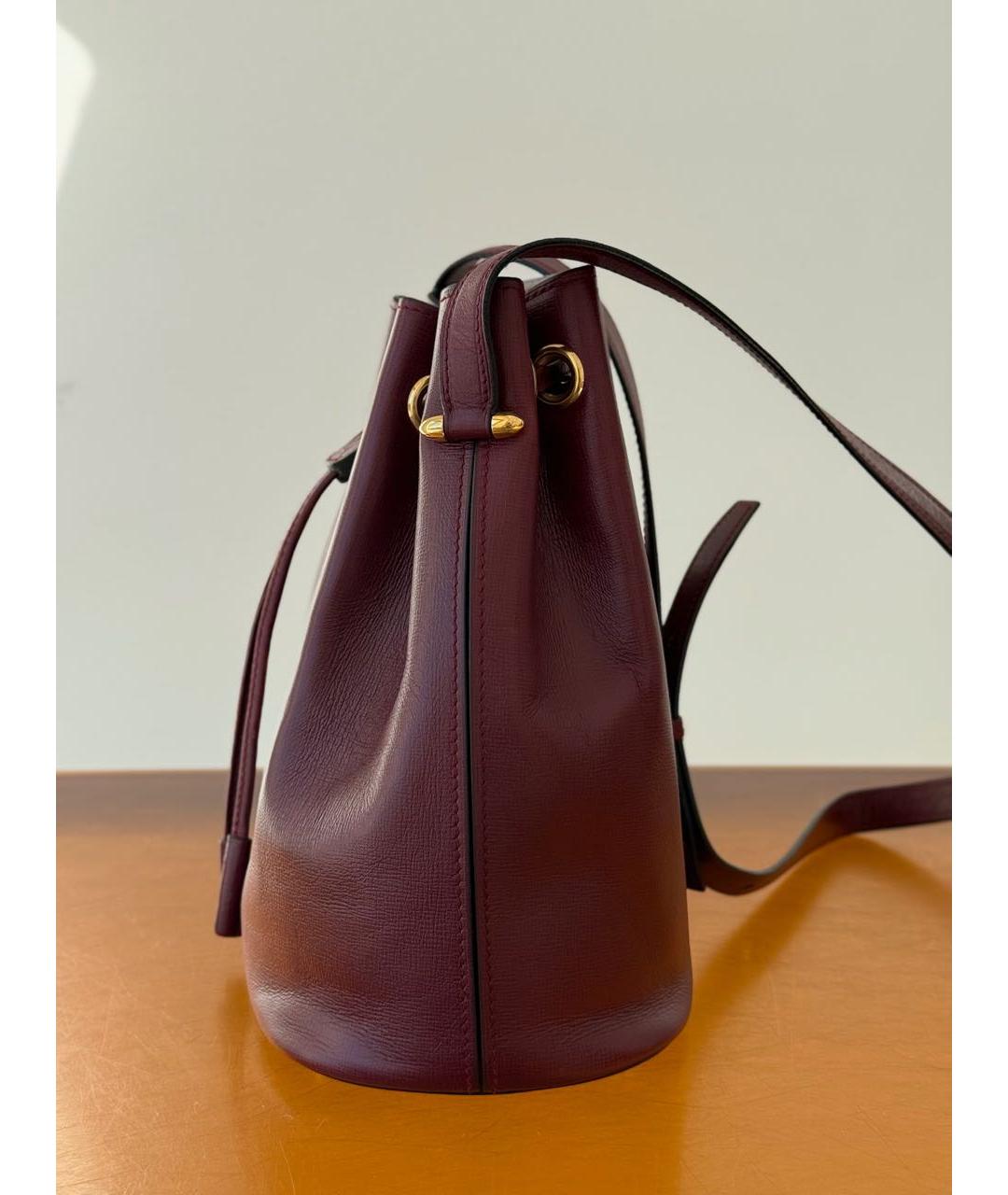 CARTIER Бордовая кожаная сумка через плечо, фото 2