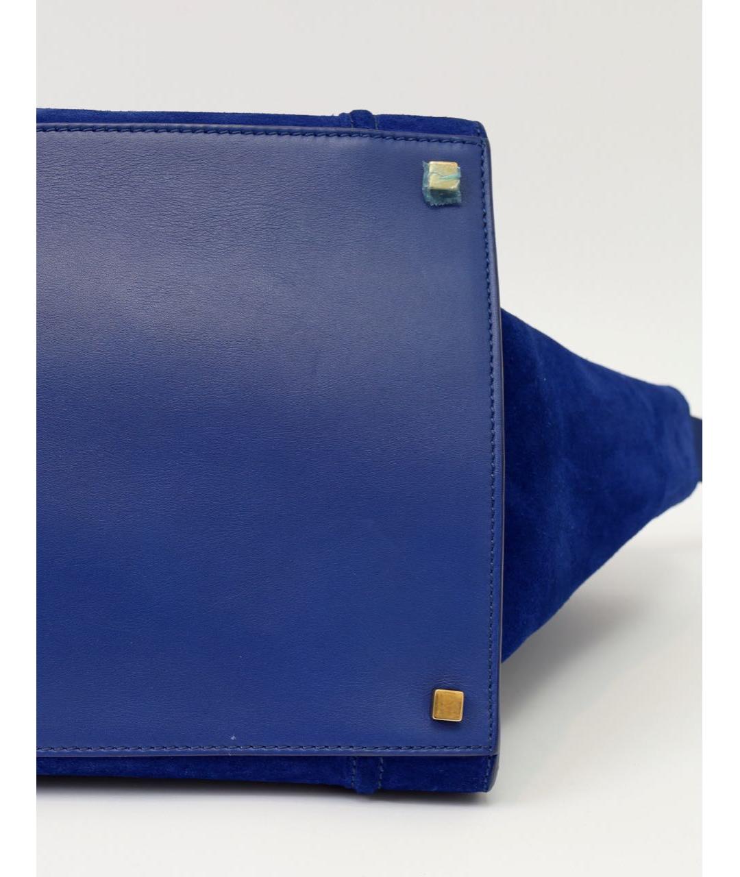 CELINE Синяя замшевая сумка тоут, фото 4