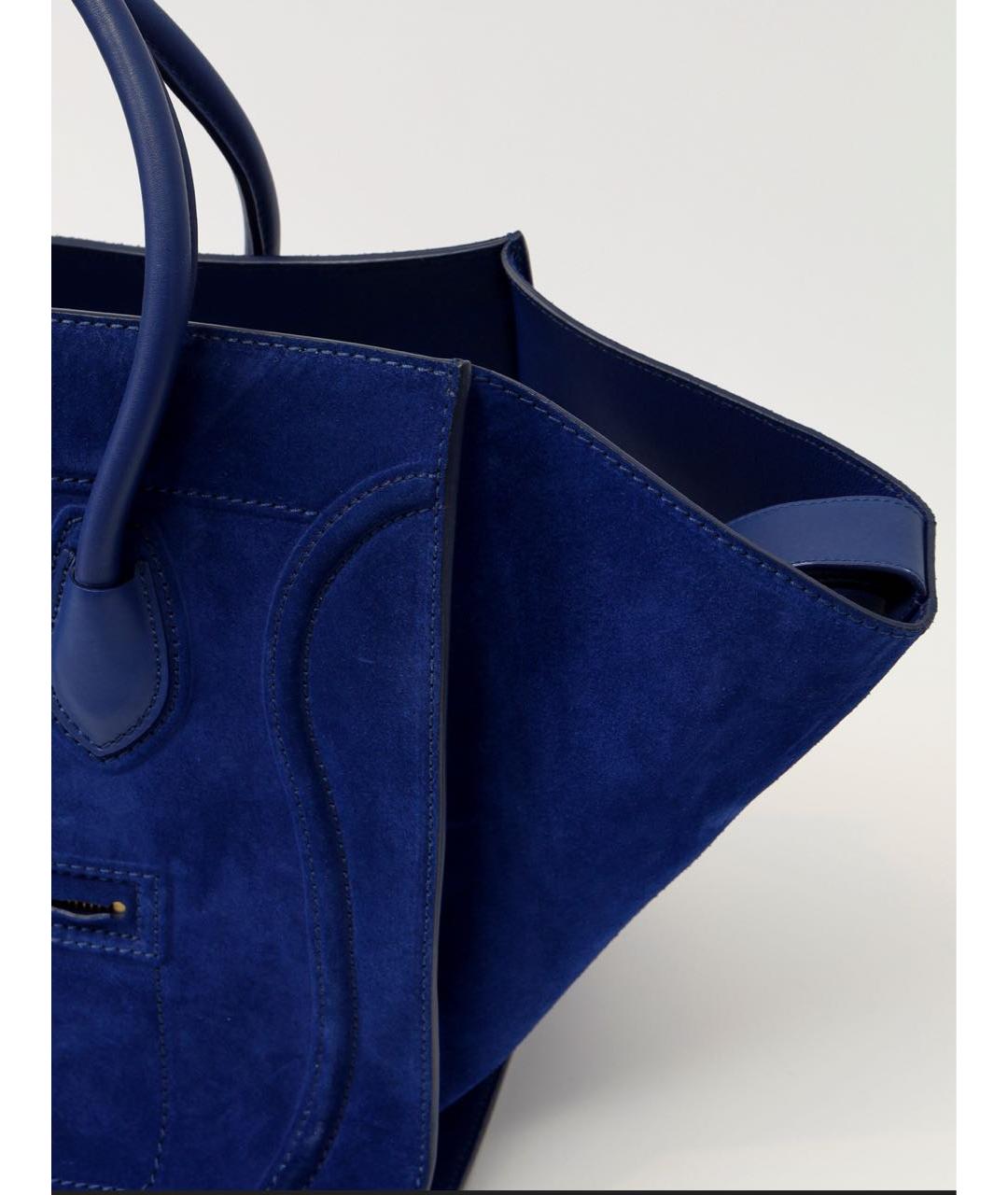 CELINE Синяя замшевая сумка тоут, фото 5