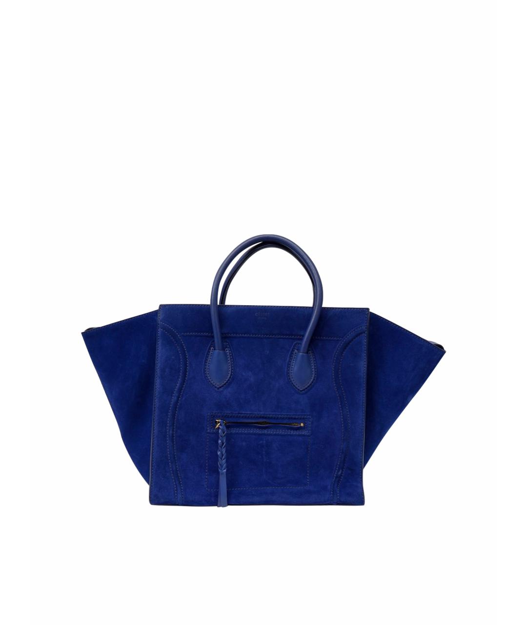 CELINE Синяя замшевая сумка тоут, фото 1