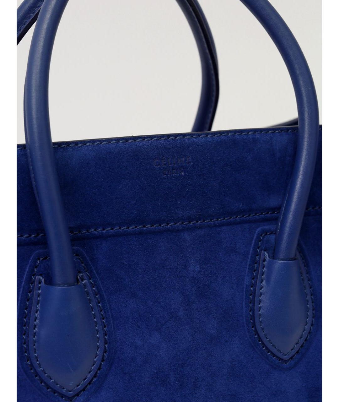 CELINE Синяя замшевая сумка тоут, фото 2