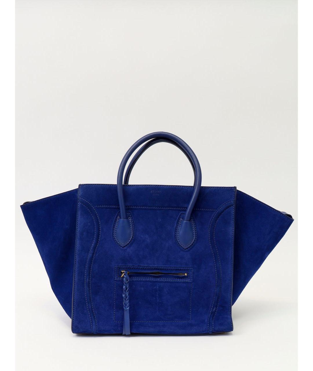 CELINE Синяя замшевая сумка тоут, фото 6