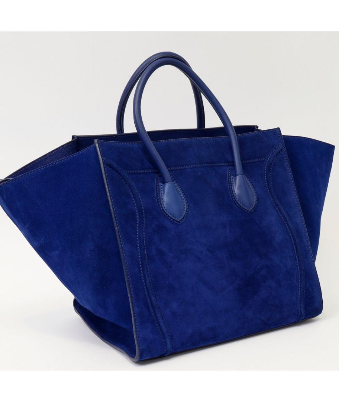 CELINE Синяя замшевая сумка тоут, фото 3