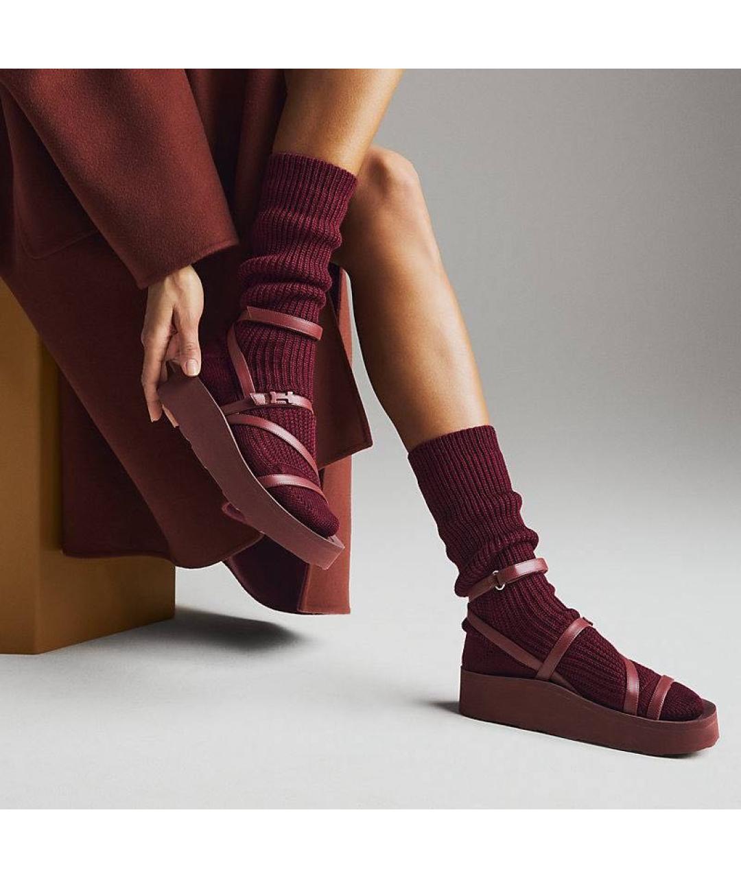 HERMES Черные кожаные сандалии, фото 5