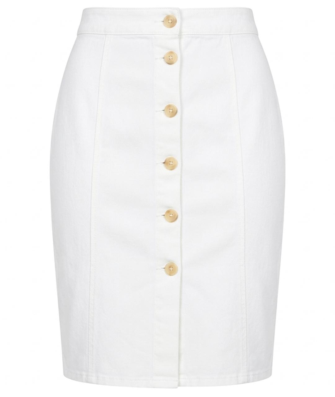 RED VALENTINO Белая хлопковая юбка миди, фото 1