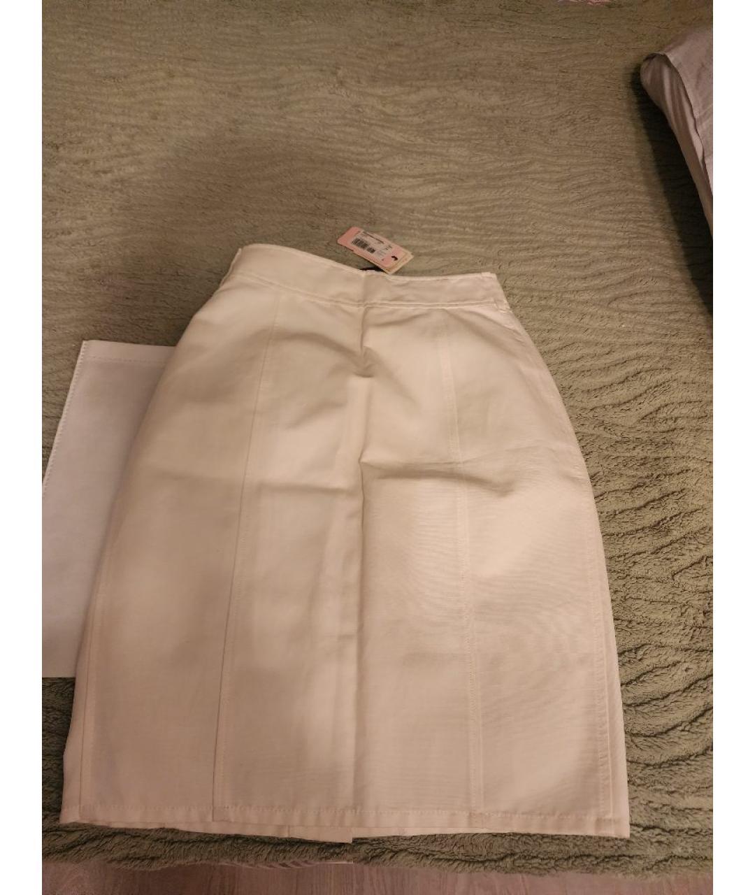 RED VALENTINO Белая хлопковая юбка миди, фото 2