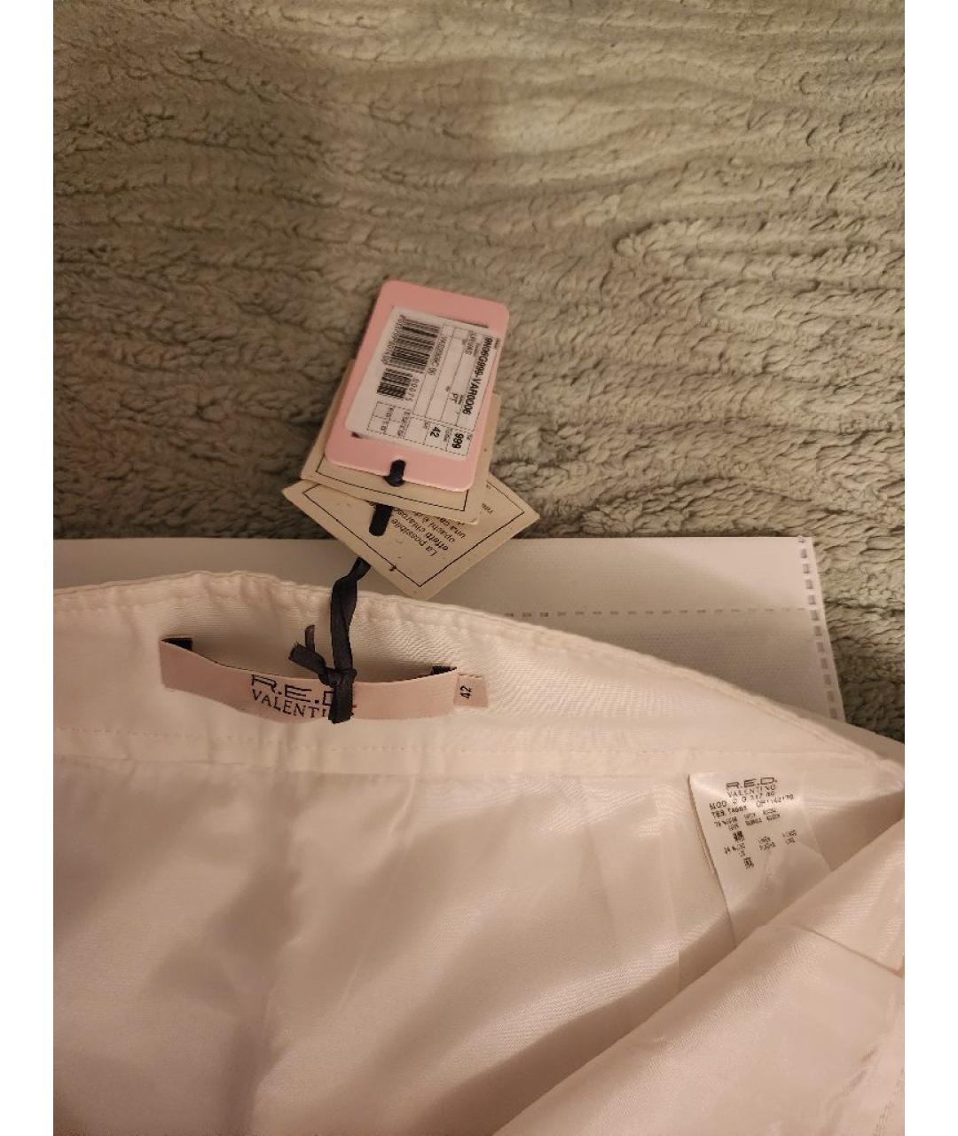 RED VALENTINO Белая хлопковая юбка миди, фото 3