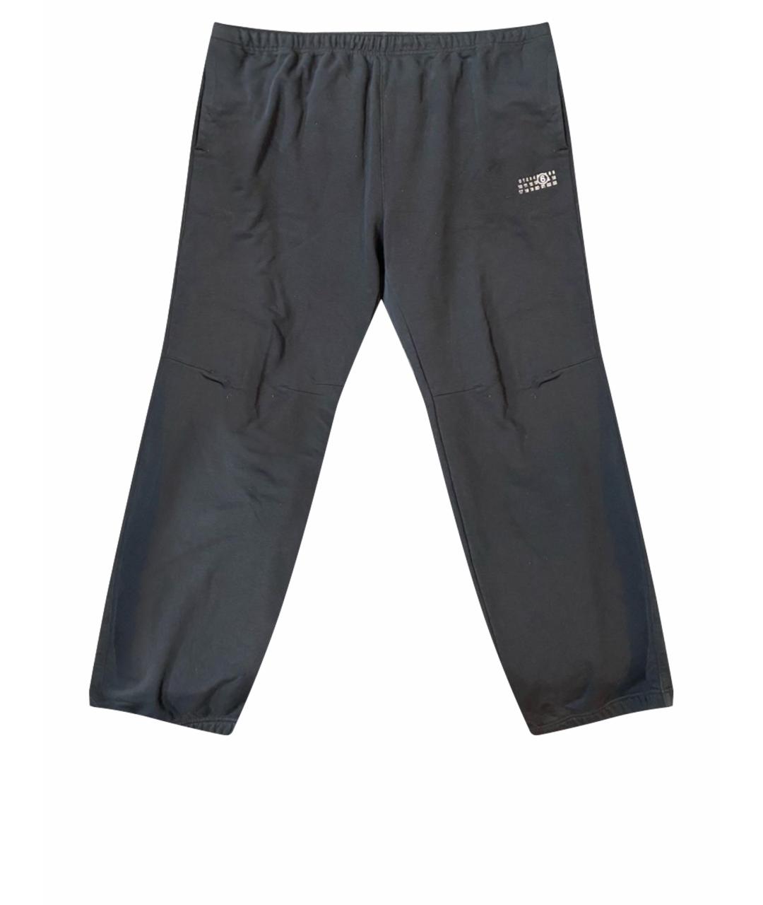 MAISON MARGIELA Черные хлопковые повседневные брюки, фото 1