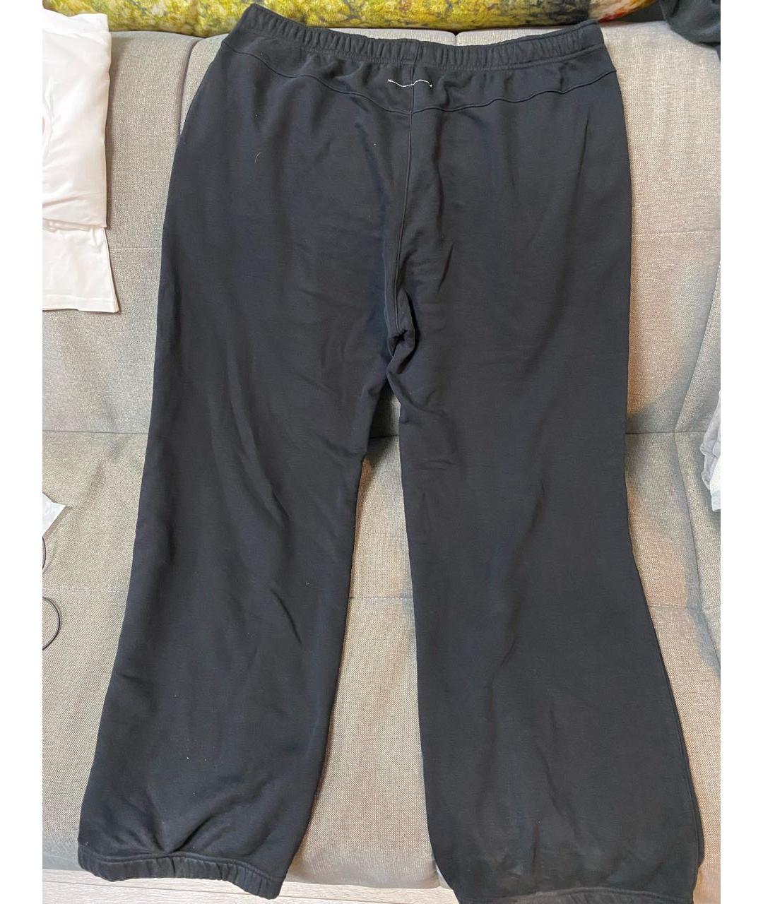 MAISON MARGIELA Черные хлопковые повседневные брюки, фото 2