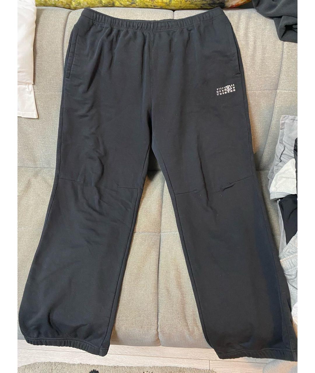 MAISON MARGIELA Черные хлопковые повседневные брюки, фото 5