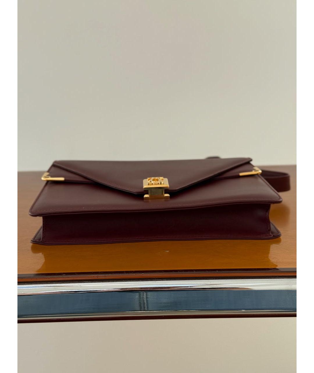 CARTIER Бордовая кожаная сумка через плечо, фото 5