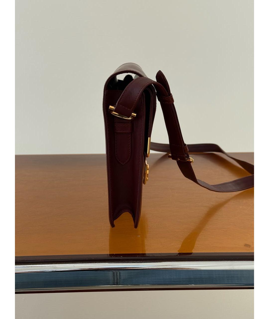 CARTIER Бордовая кожаная сумка через плечо, фото 4