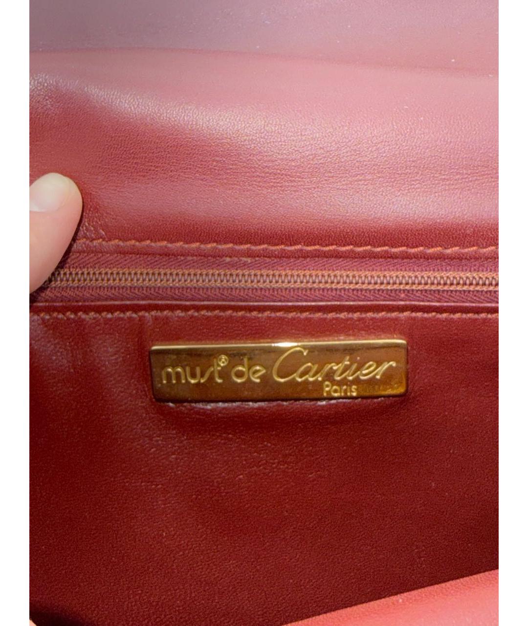 CARTIER Бордовая кожаная сумка через плечо, фото 6