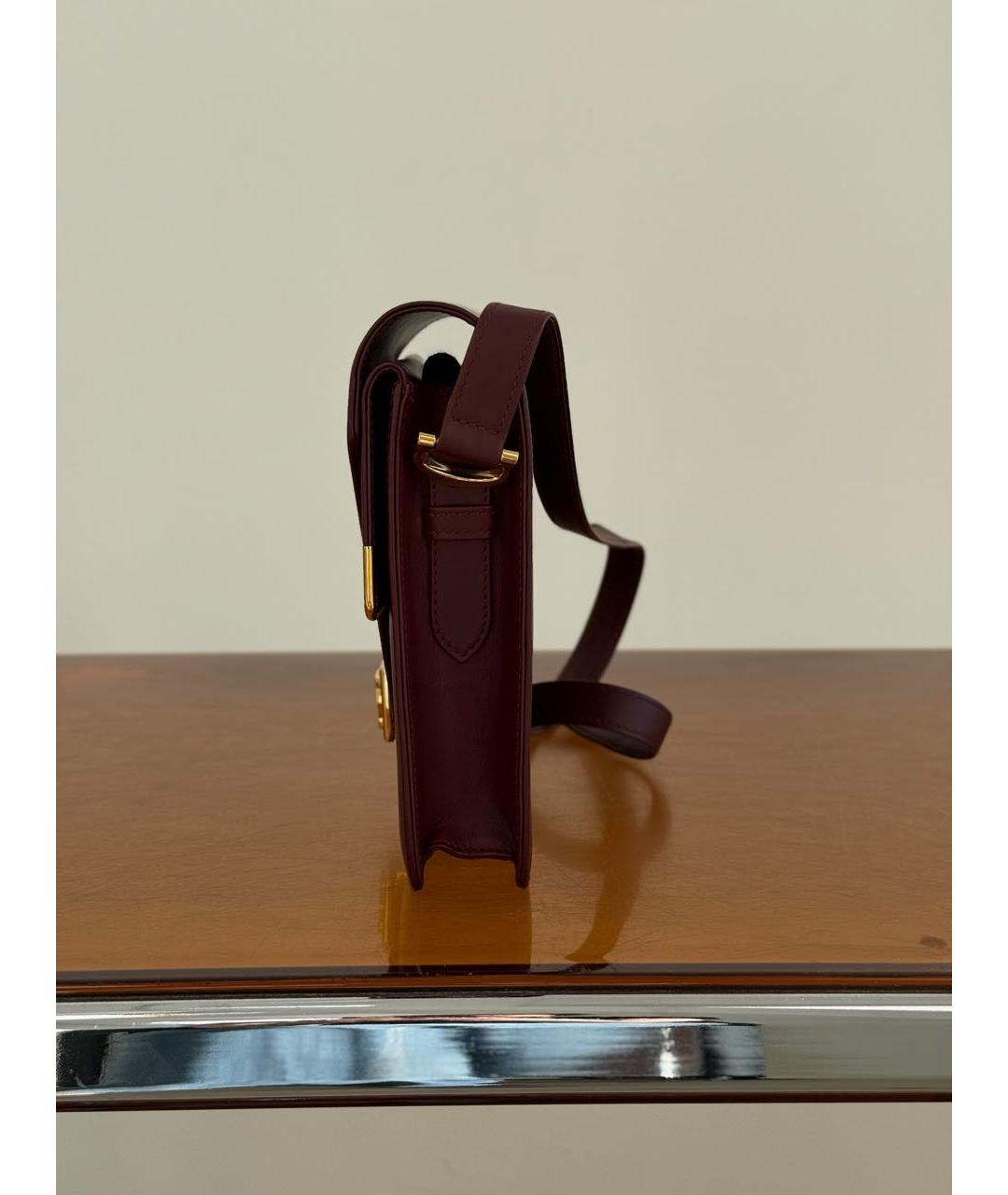 CARTIER Бордовая кожаная сумка через плечо, фото 2