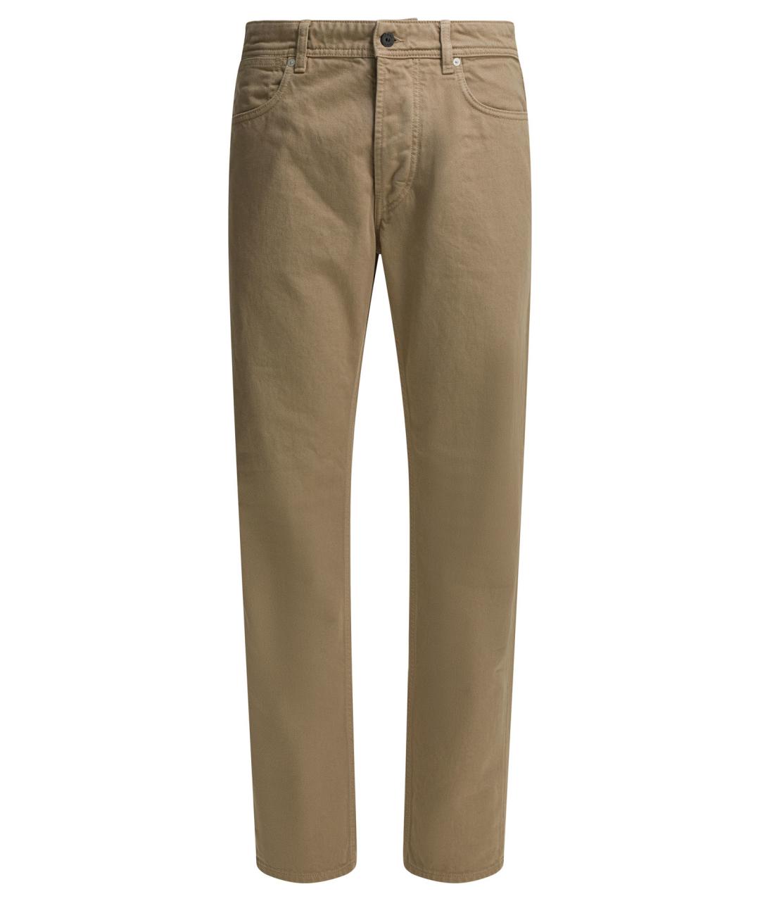 STONE ISLAND Бежевые хлопковые прямые джинсы, фото 1