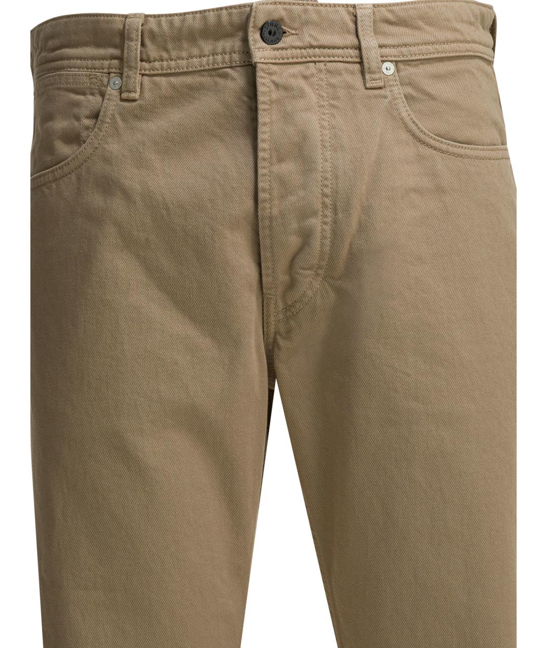STONE ISLAND Бежевые хлопковые прямые джинсы, фото 3