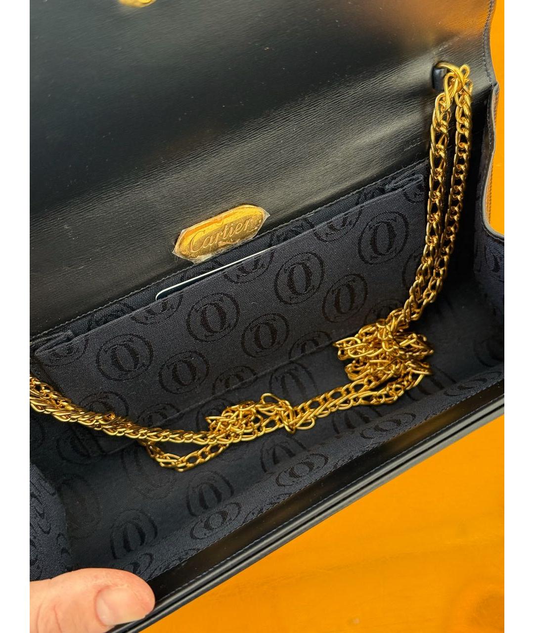CARTIER Черная кожаная сумка через плечо, фото 6