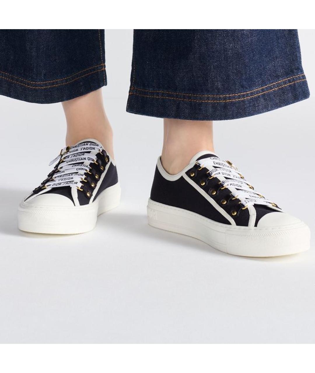 CHRISTIAN DIOR Черные текстильные кеды, фото 5