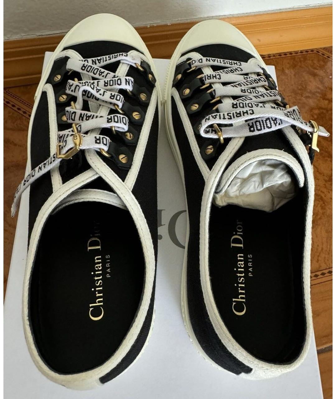 CHRISTIAN DIOR Черные текстильные кеды, фото 3