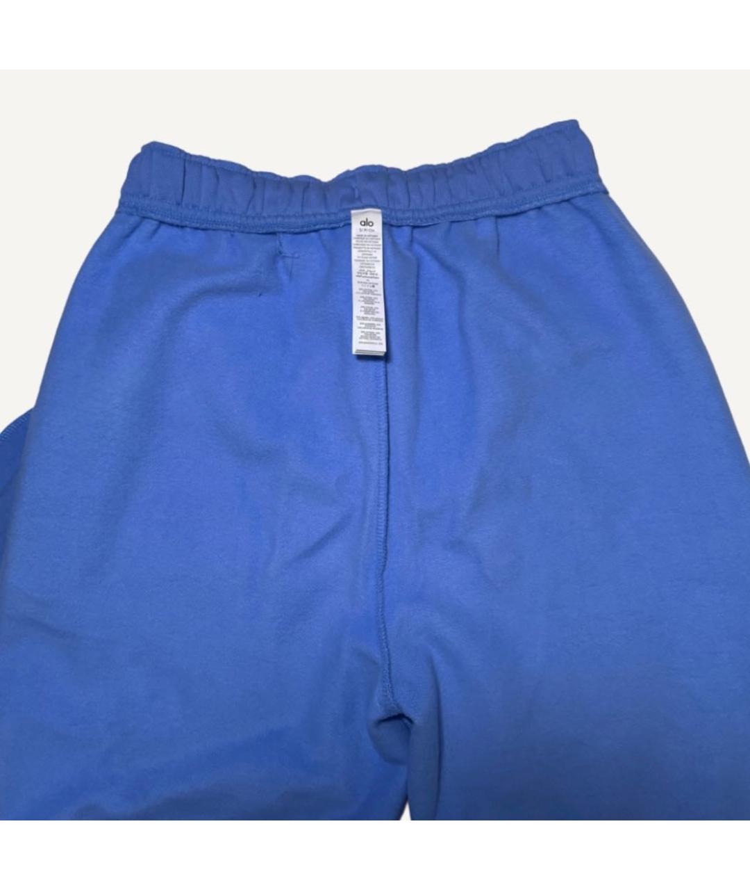 ALO YOGA Голубые хлопковые спортивные брюки и шорты, фото 3