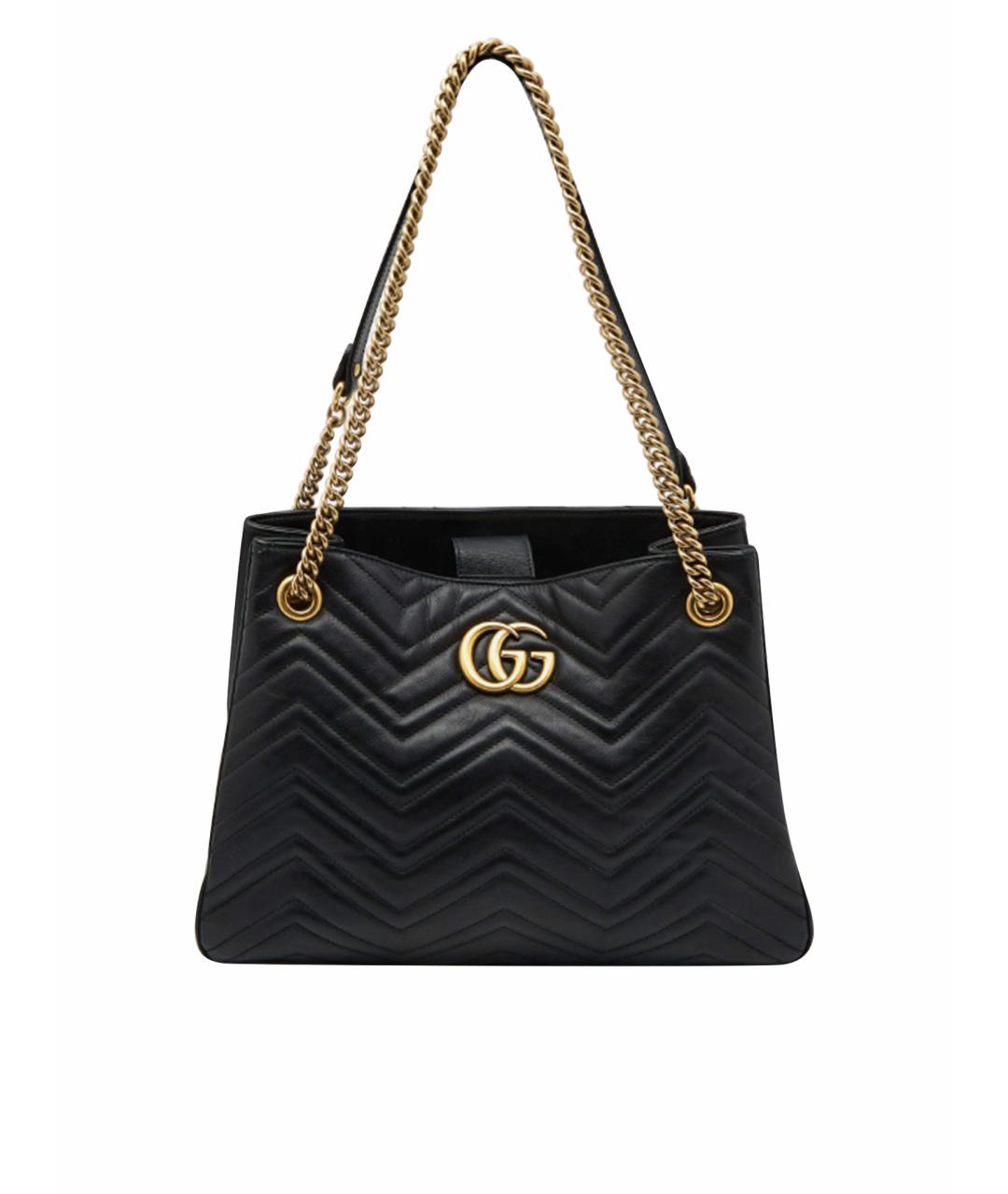 GUCCI Черная кожаная сумка тоут, фото 1