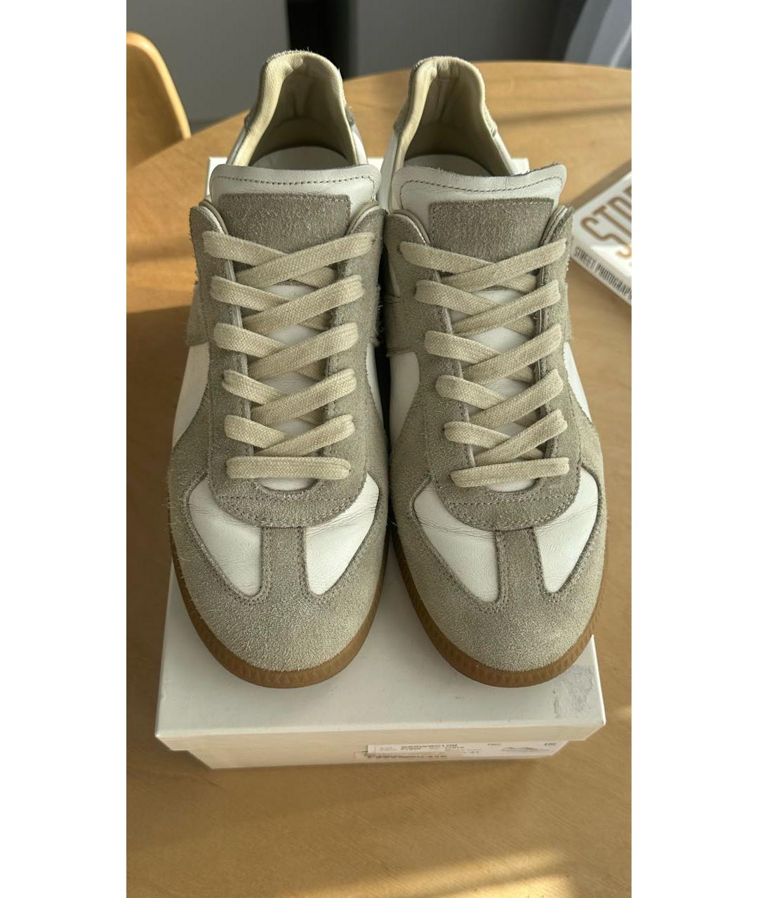 MAISON MARGIELA Белые кожаные кеды, фото 2