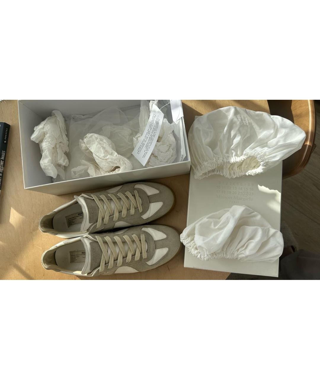 MAISON MARGIELA Белые кожаные кеды, фото 6