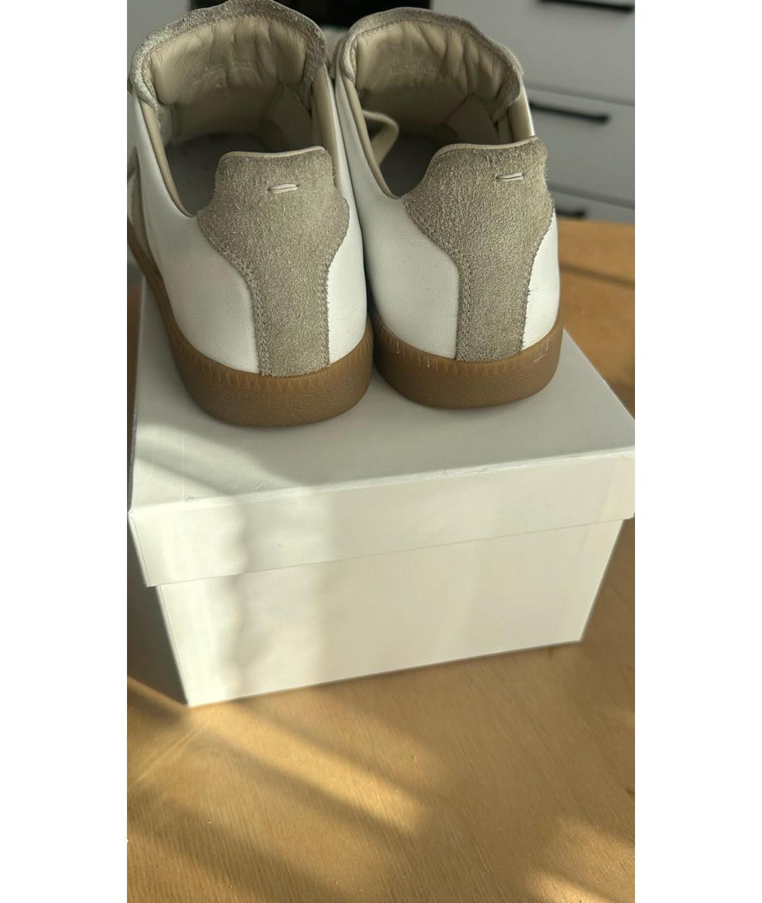 MAISON MARGIELA Белые кожаные кеды, фото 4