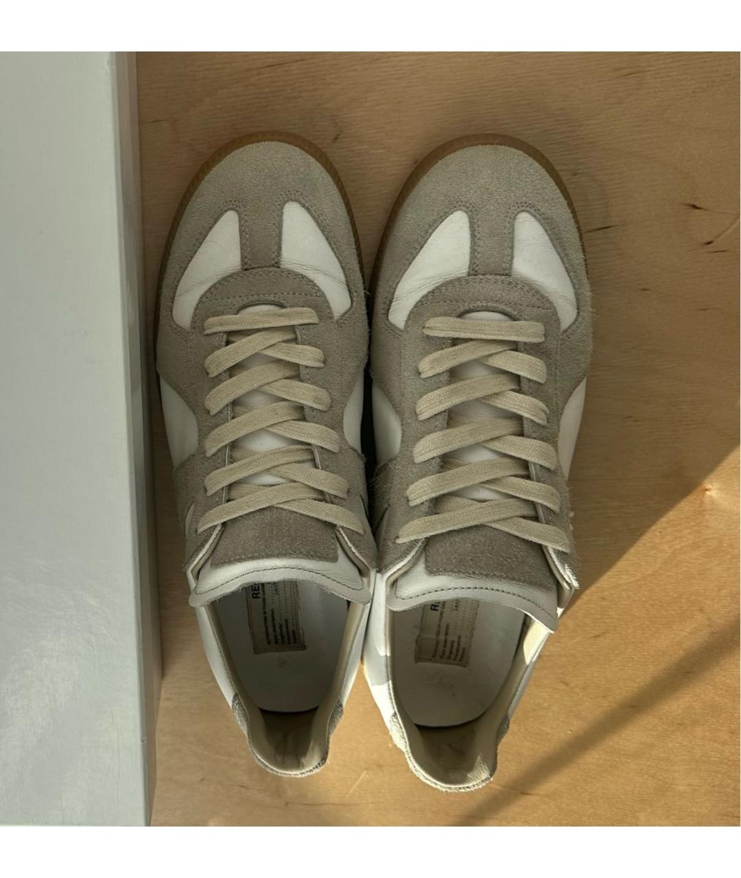 MAISON MARGIELA Белые кожаные кеды, фото 3