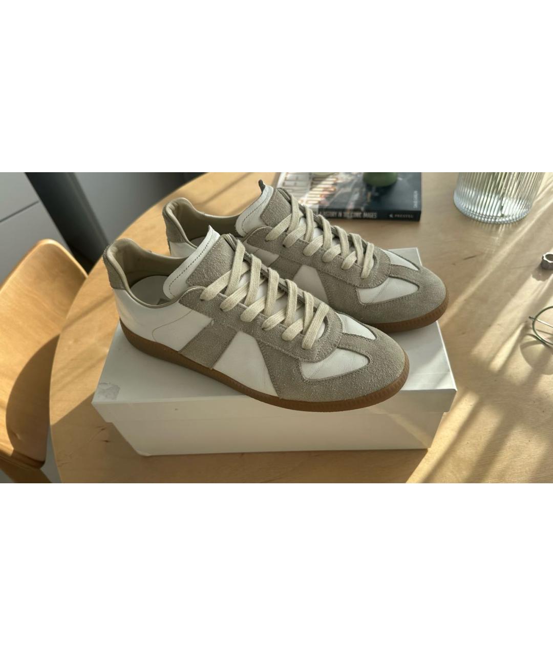 MAISON MARGIELA Белые кожаные кеды, фото 8