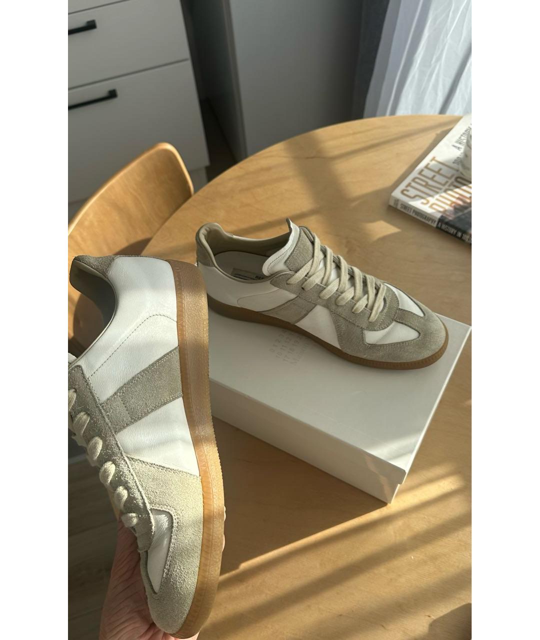 MAISON MARGIELA Белые кожаные кеды, фото 7