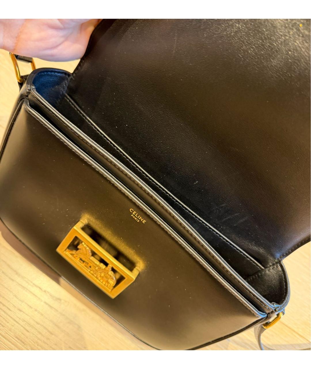 CELINE Черная кожаная сумка через плечо, фото 8