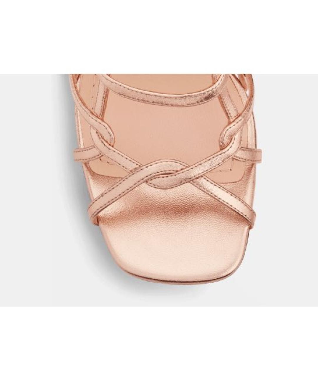 CHRISTIAN DIOR Золотые кожаные босоножки, фото 3