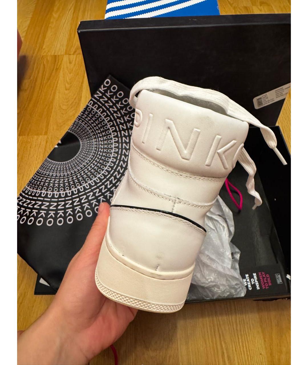 PINKO Белые кожаные кеды, фото 3