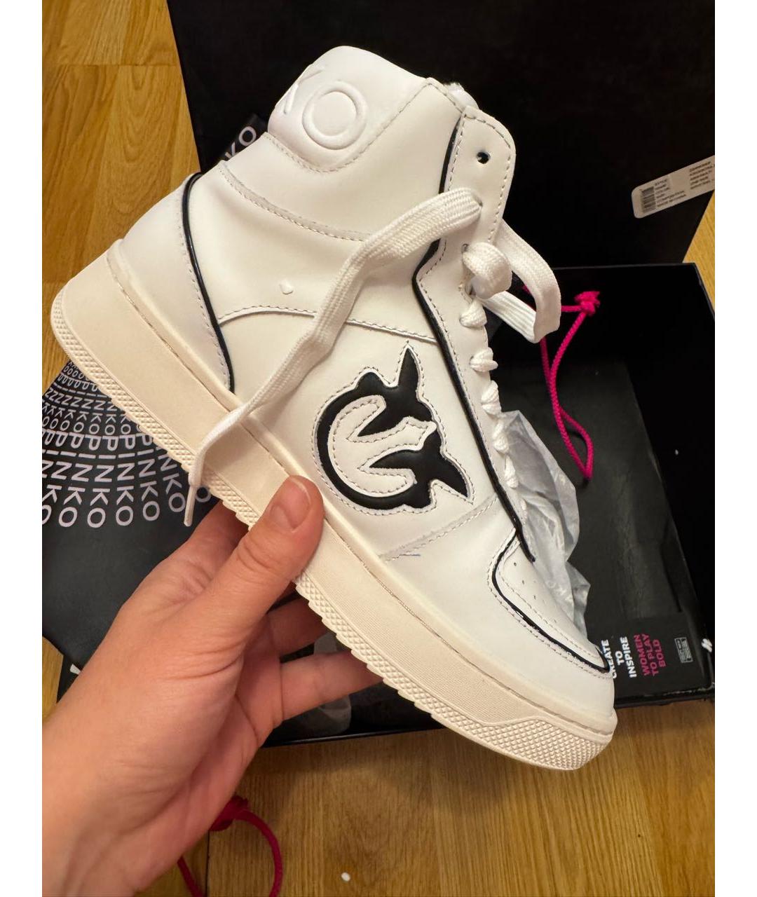 PINKO Белые кожаные кеды, фото 8