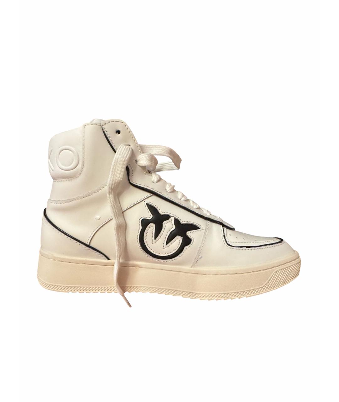 PINKO Белые кожаные кеды, фото 1